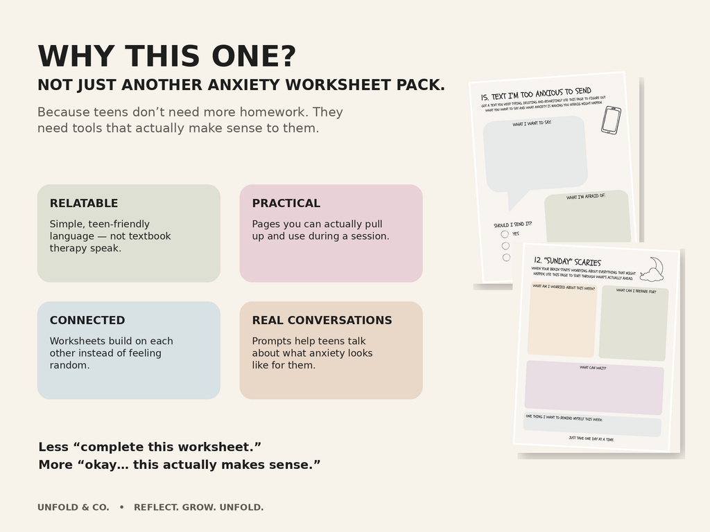 Teen Anxiety Therapy Worksheets