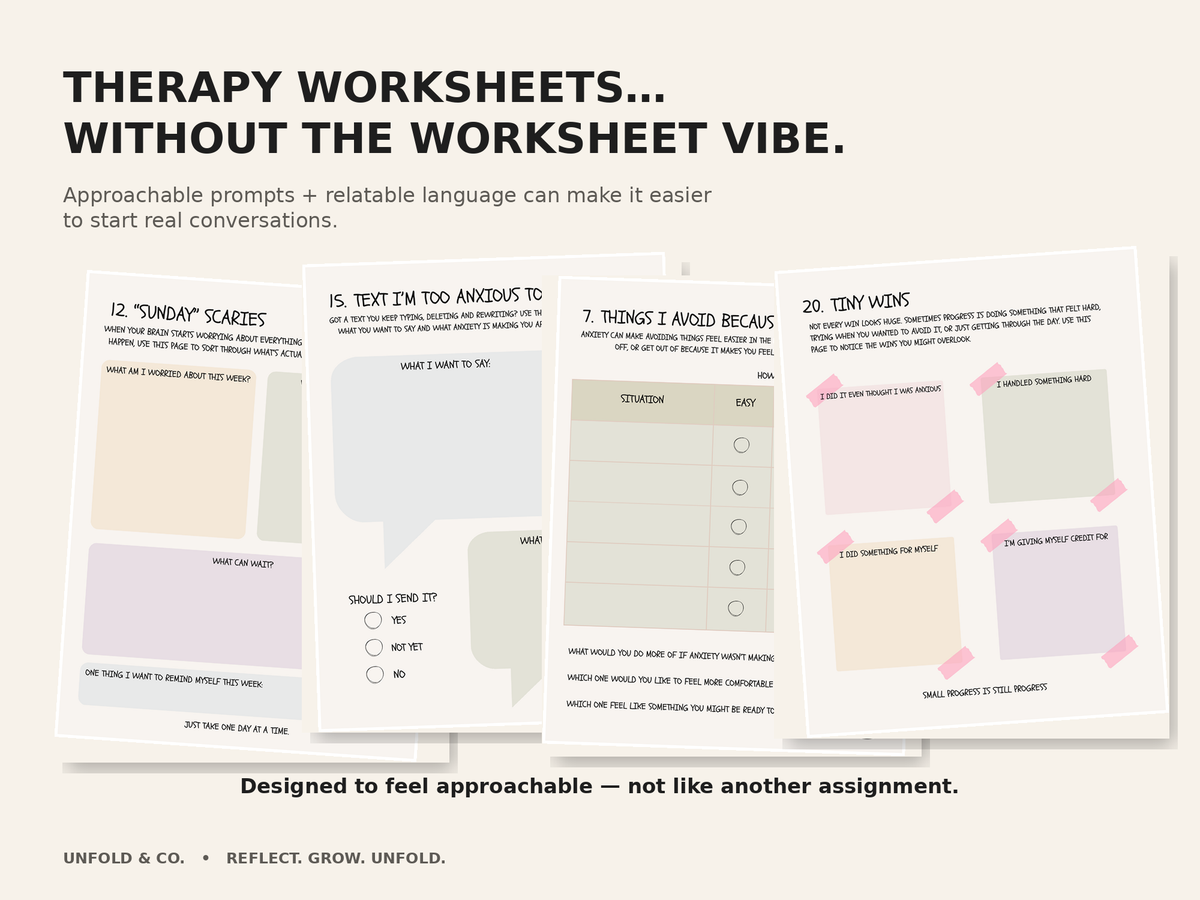 Teen Anxiety Therapy Worksheets