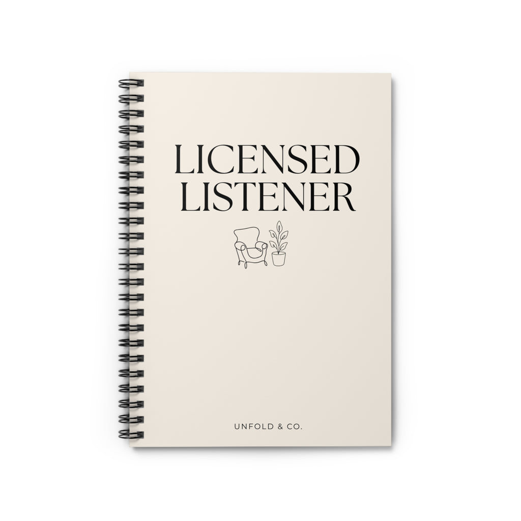 Licensed Listener: A Funny Lined Notebook for Therapists, Counselors, Social Workers & Mental Health Professionals