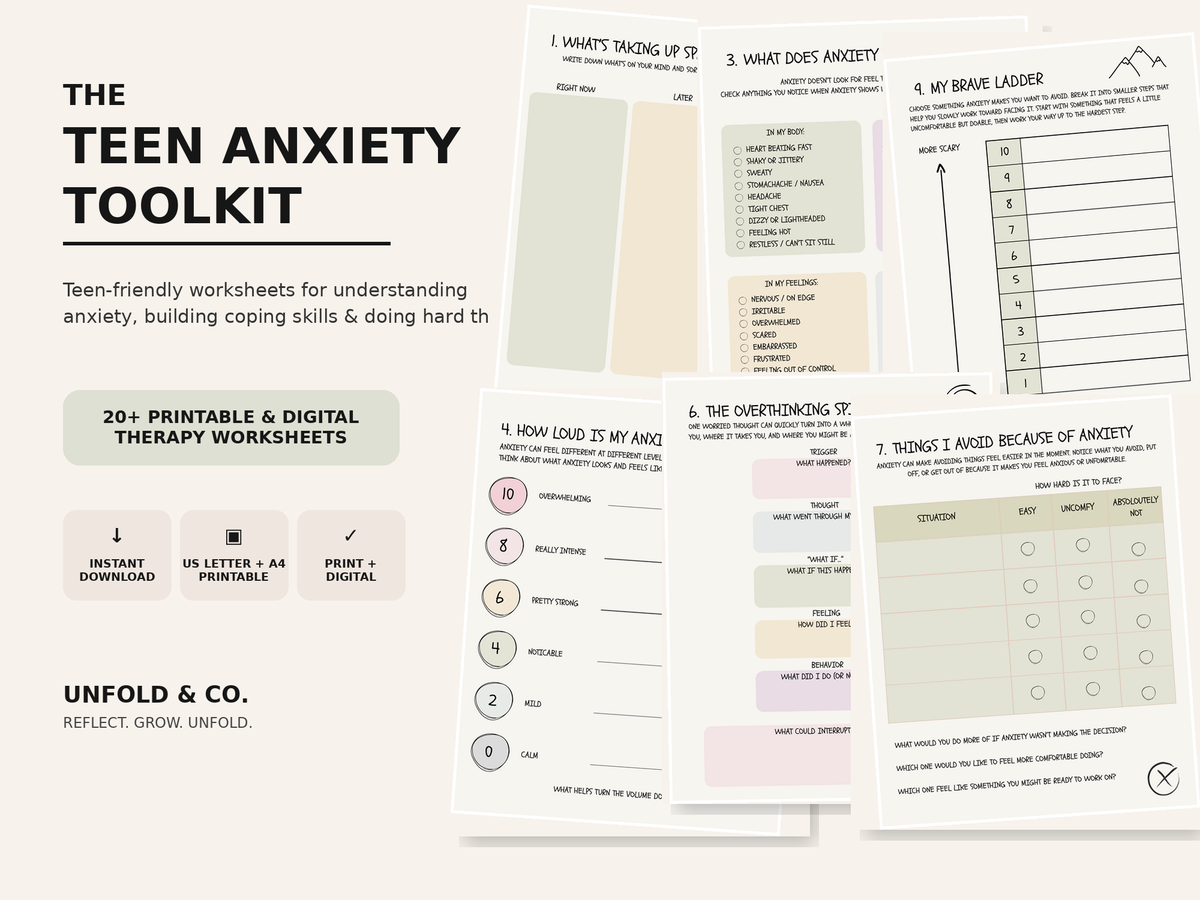 Teen Anxiety Therapy Worksheets