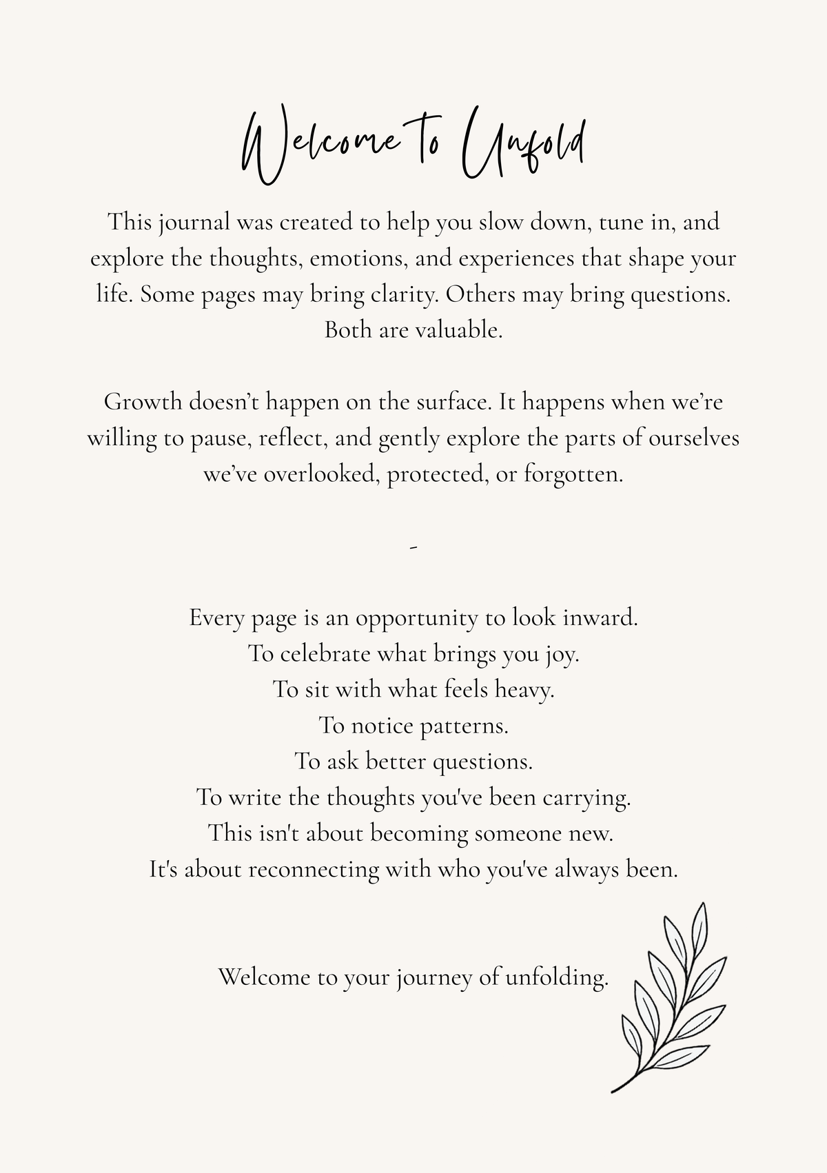 Unfold Signature Journal
